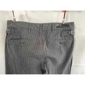 Express Rocco Slim Fit Low Rise Straight Leg Men's Grey Pinstripe Pants 32x32